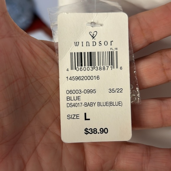 NWT Windsor- Light Blue Sparkle Rhinestone Bustier Corset Longline Bra Top, Sz L - Picture 9 of 15